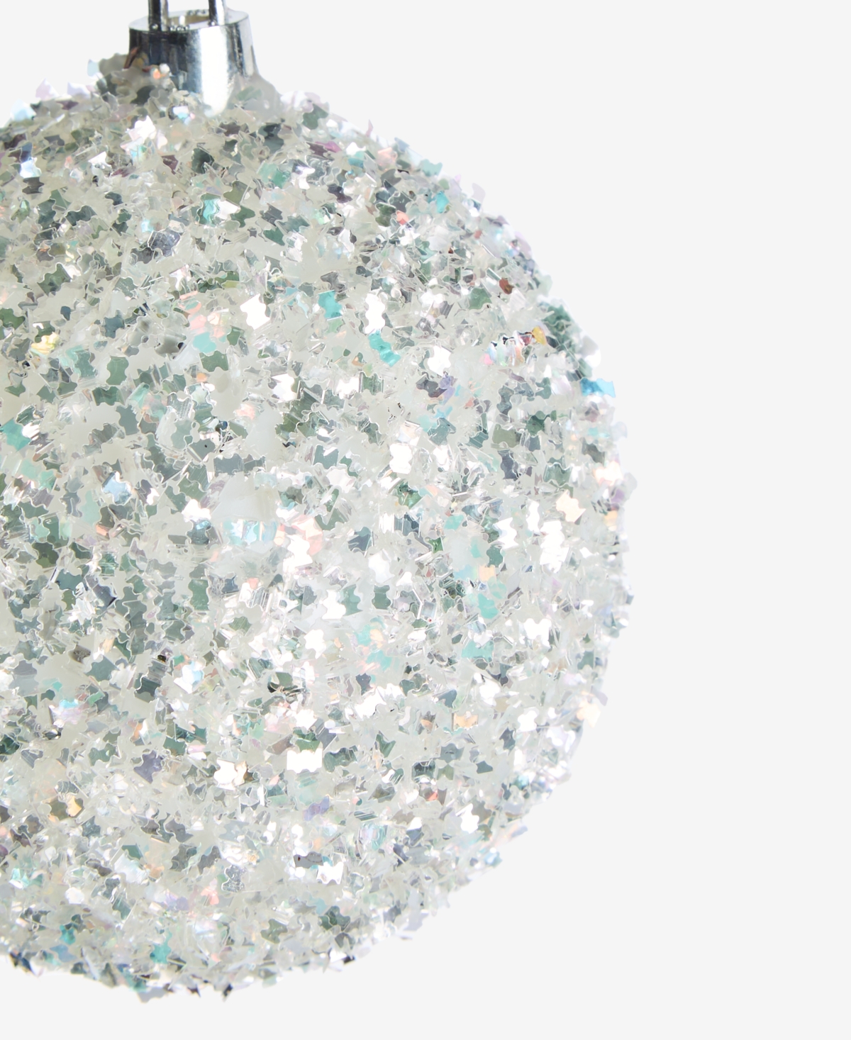 Holiday Lane Iced Delight Glitter Beaded Snowball Ornament, Macy's Exclusive In Transparent