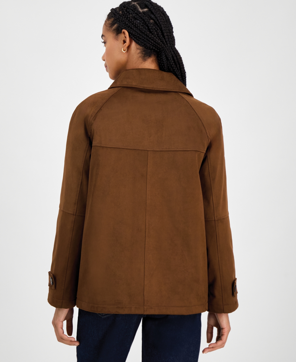 Michael Kors Michael  Women's Faux-suede Jacket In Brown