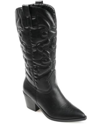 Journee Collection Women's Chantry Wide Calf Western Mid Shaft Boots
