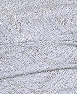 Juniors' Glitter-Print Ruched Mini Dress