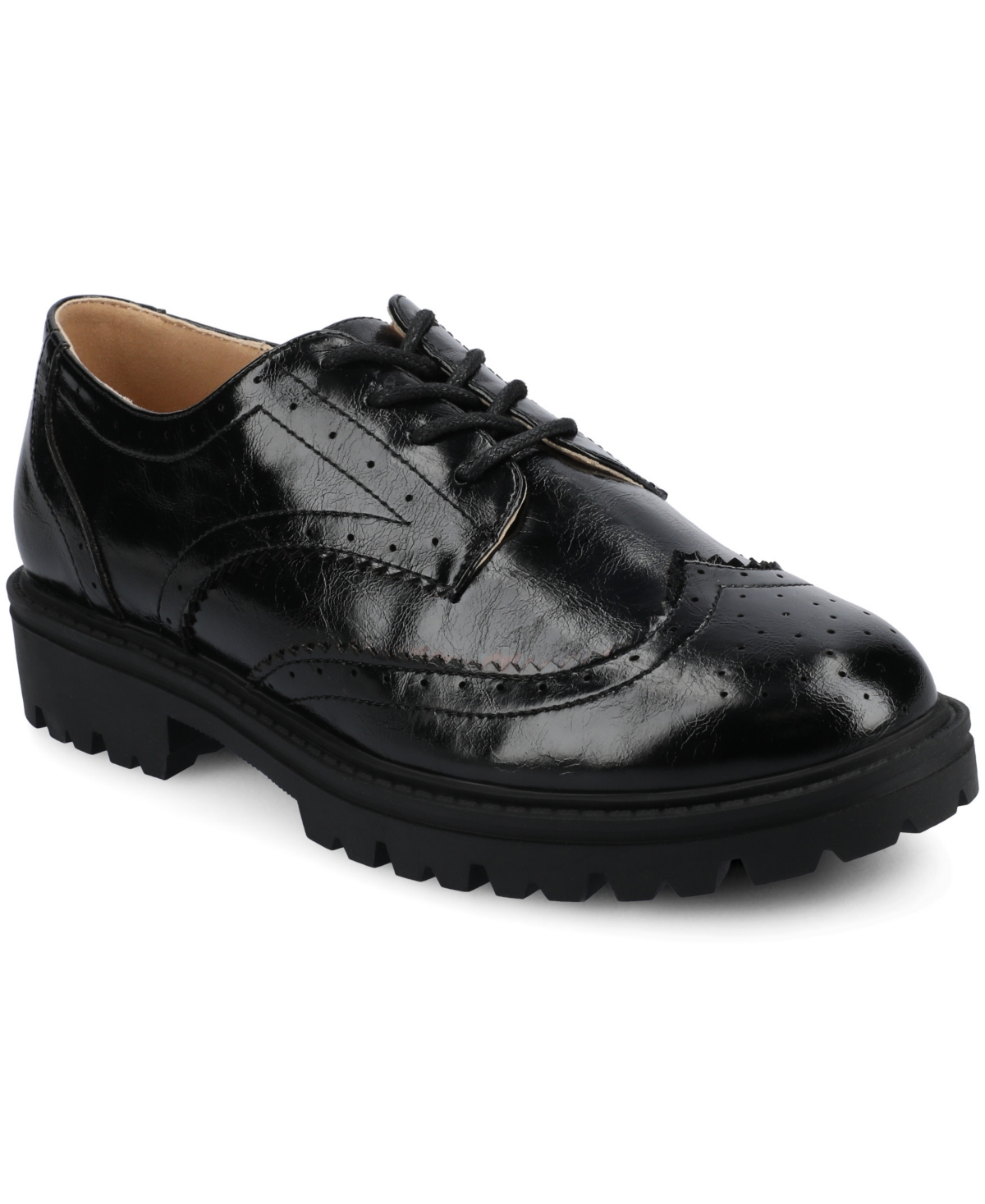 Journee Collection Women's Claudiya Almond Toe Flats In Black