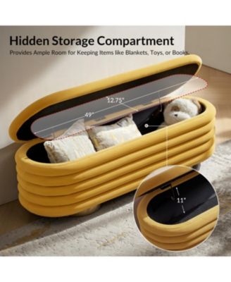 Rupert Bench with Gold-finished Metal Legs