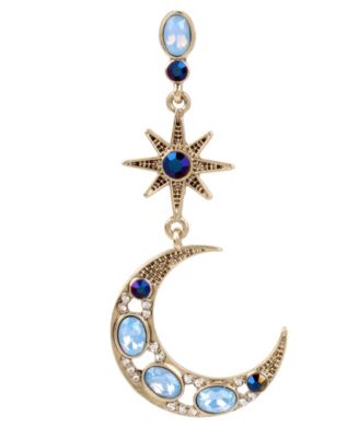 Faux Stone Celestial Mismatch Drop Earrings