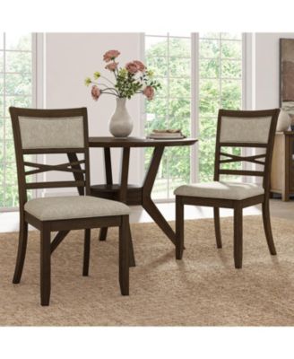 Set of 2 Solid Wood Felix Transitional  Dining Chair
