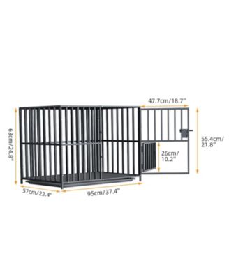 Stackable Heavy-Duty Dog Cage With Casters and Tray