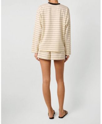 Women's Long Sleeve Stripe Boxy Shirt