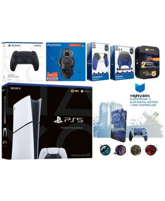 PlayStation 5 Slim Digital with Extra Controller, Plantronics Headset, Gamer Kit, Trigger Kit and MightySkins Decal Voucher