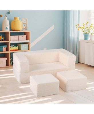 Modular Kids Sofa Children's Couch with Armrests Washable Cover