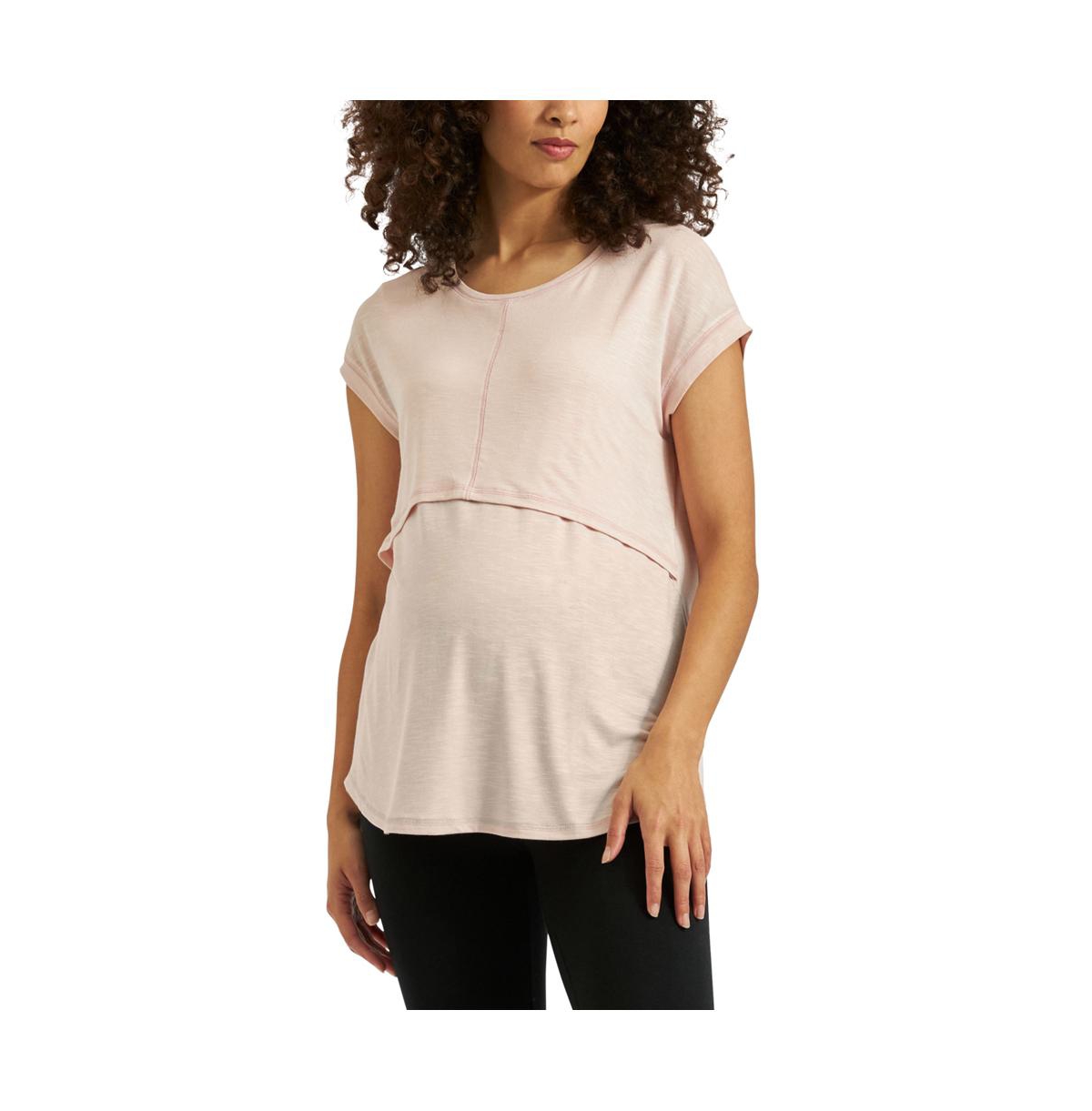 Maternity Ripe Dreamy Nursing Tee - Pink sand