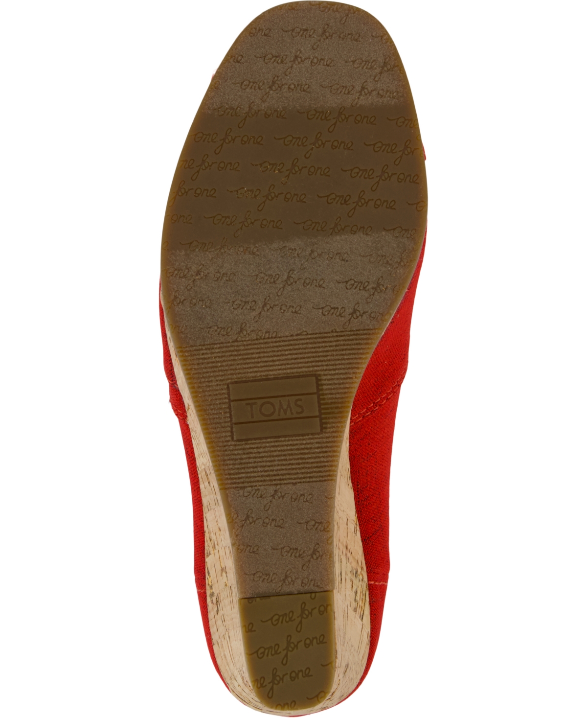 Toms Women's Slip On Wedge Sandals In Red Crosshatch Jacquard