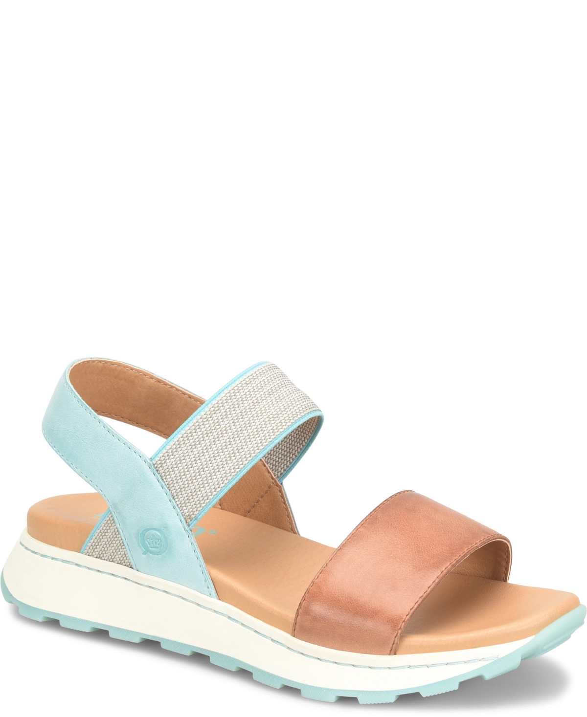 Women's Mimi Round Toe Wedge Sandals - Turquoise Cognac, Turchese