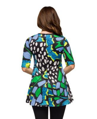 Women's Elbow Sleeve Casual Tunic Scoop Neckline Top