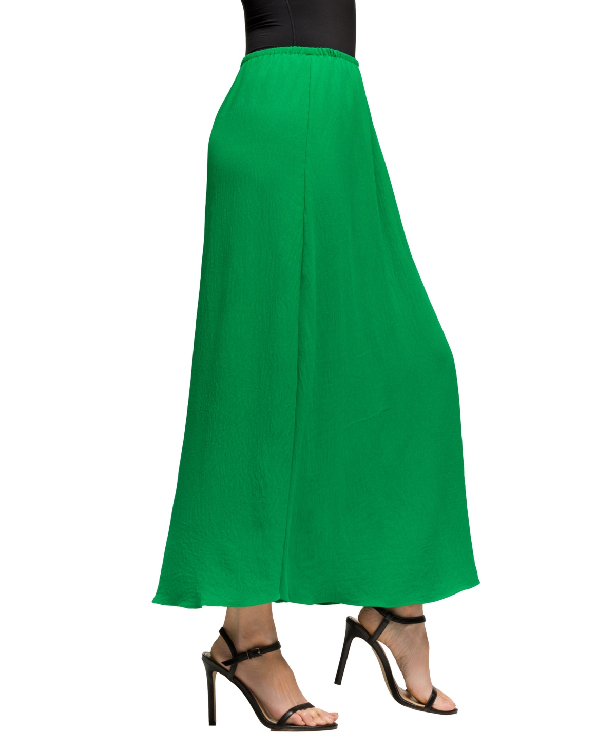 24seven Comfort Apparel Women's Elastic Waist A Line Maxi Skirt