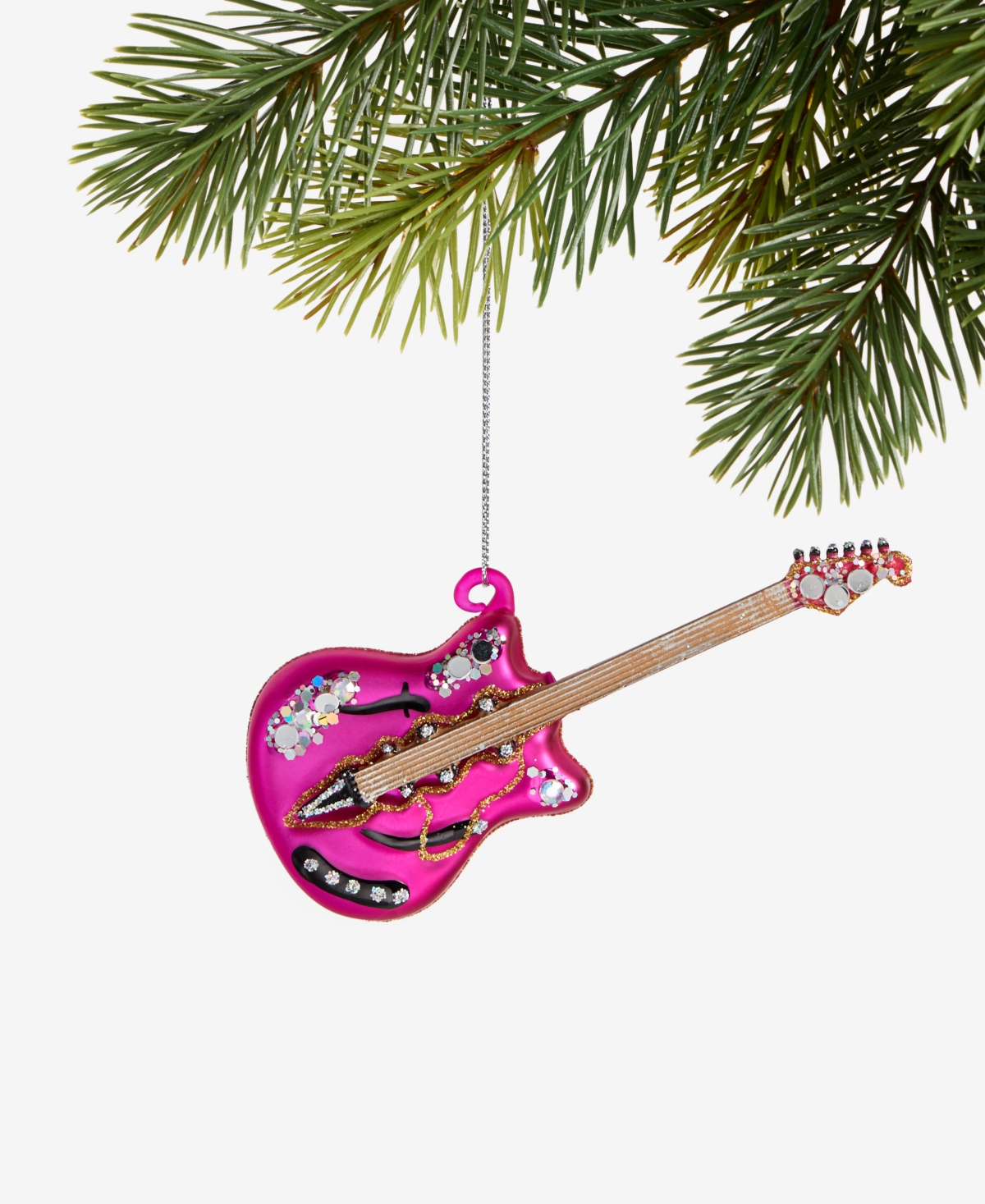 Holiday Lane Eclectic Charm Glass Guitar Ornament, Macy's Exclusive