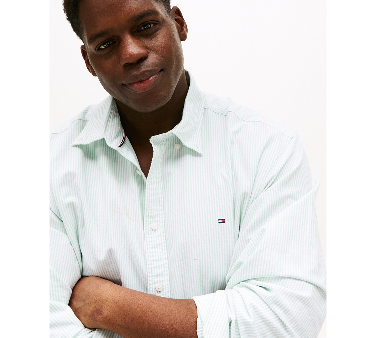 Shop Tommy Hilfiger Men's Big & Tall Relaxed Fit Heritage Stripe Long Sleeve Button-down Oxford Shirt