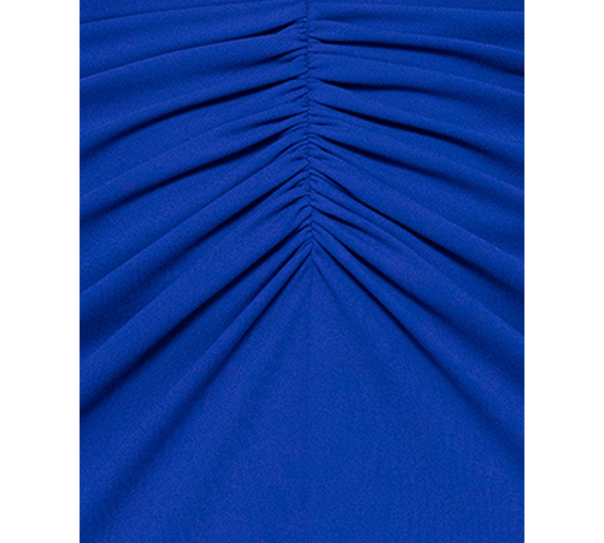 BETSY & ADAM PETITE LONG-SLEEVE RUCHED GOWN 