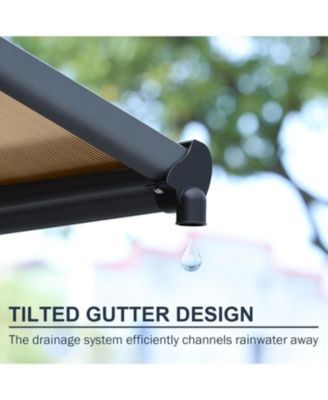 10' x 12.8' Wall Mount Gazebo Outdoor Pergola Polycarbonate Gazebo Panels Canopy