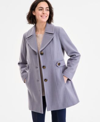 Women's Single-Breasted Notched-Collar Peacoat