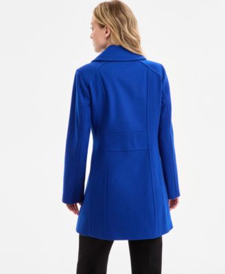 Women's Single-Breasted Notched-Collar Peacoat
