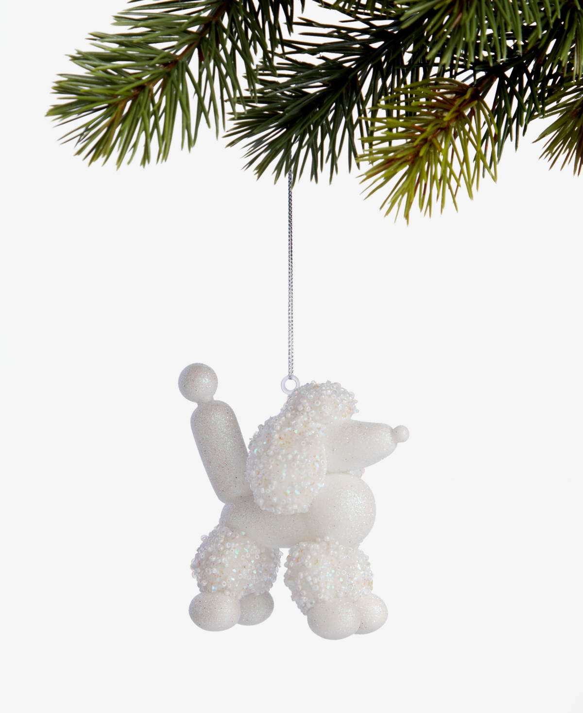 Holiday Lane Pastel Shine White Poodle Ornament, Macy's Exclusive In Transparent