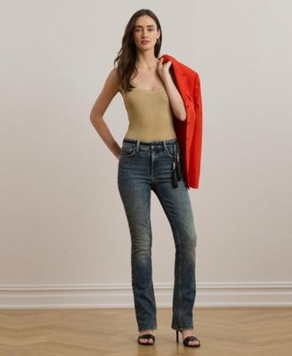 Women's Rib-Knit Linen-Blend Sweater Tank Top