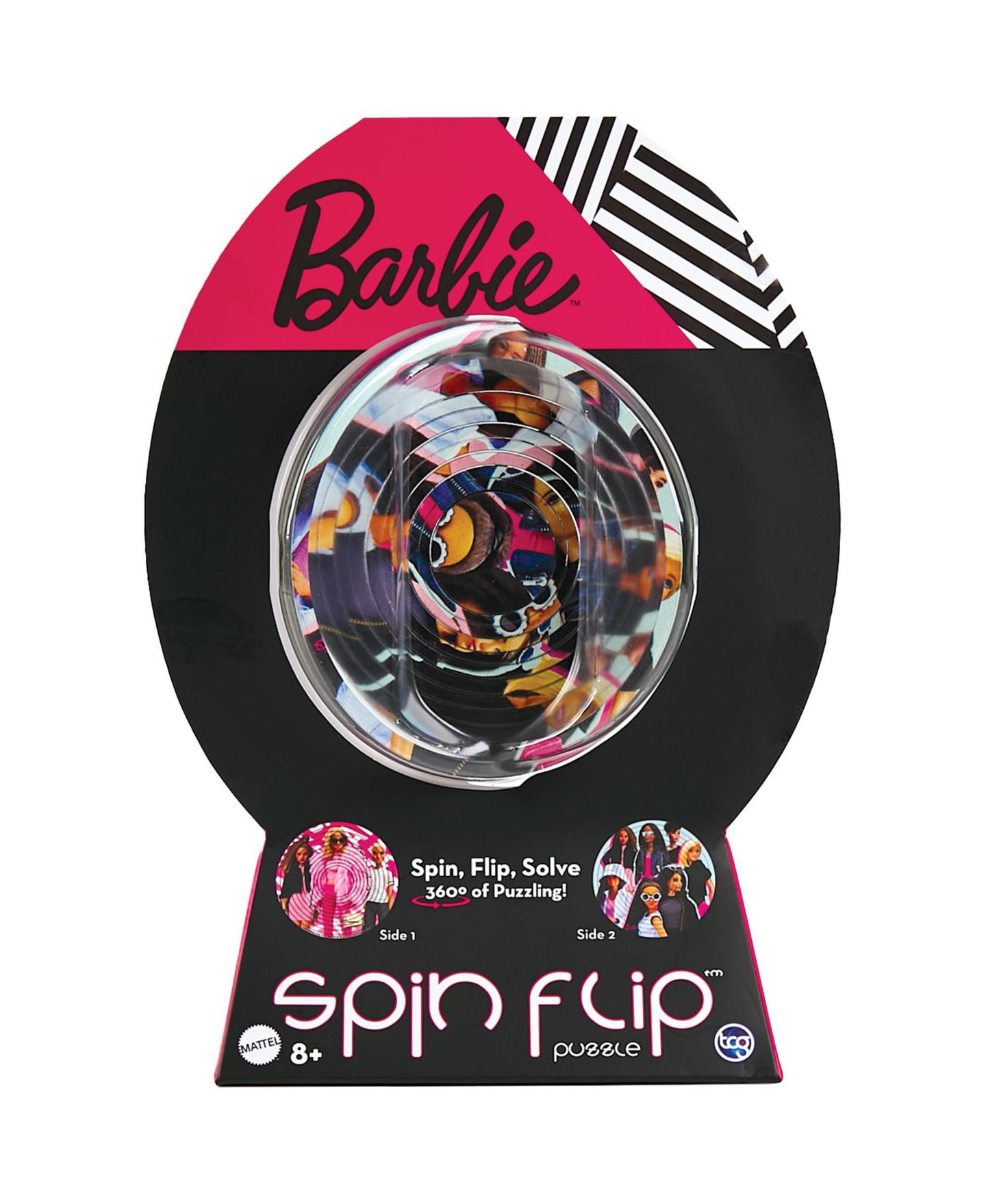 Детские игрушки Spinflip Barbie Fashionista Double-Sided 12-Ring Spin Flip Puzzle, Ages 8+ — фото 1