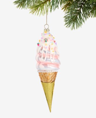 Sugar Plum Glass Ice Cream Cone Ornament, Macy's Exclusive