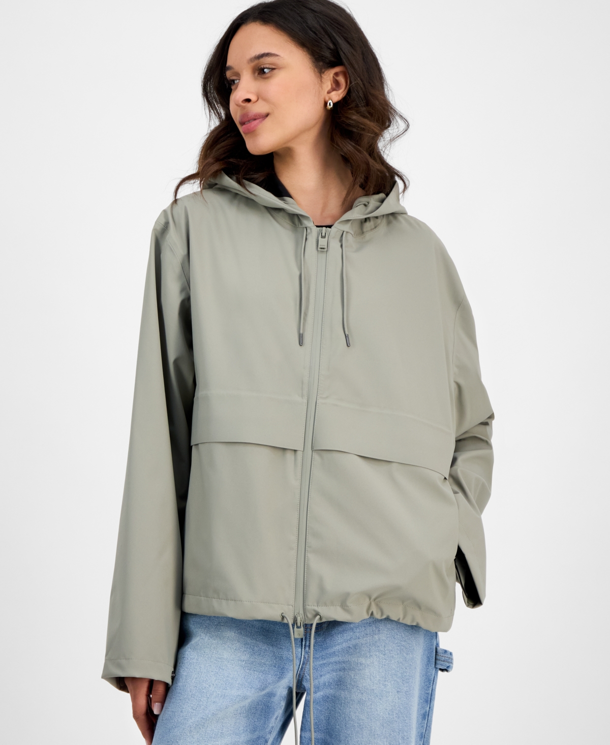 Rains Suva Hardshell Short String W Rain Jacket In Drift In Green