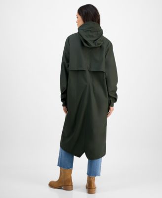 Women's Snap-Front Waterproof Maxi Raincoat
