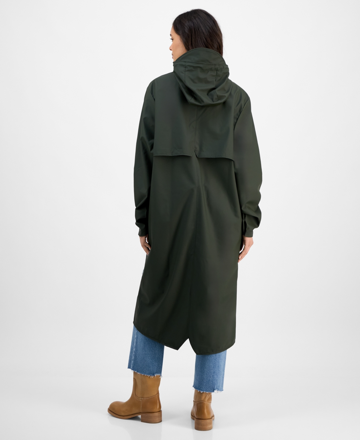 Rains Women's Snap-front Waterproof Maxi Raincoat In Green