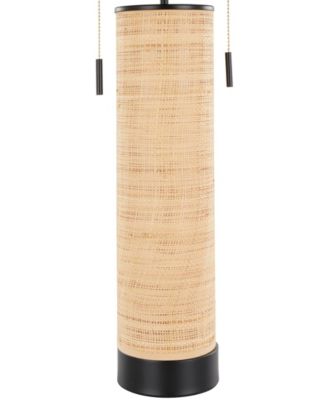 29" Rattan Cylinder Table Lamp