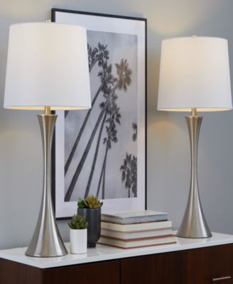 29" Metal Lenuxe Contemporary Table Lamp, Set of 2