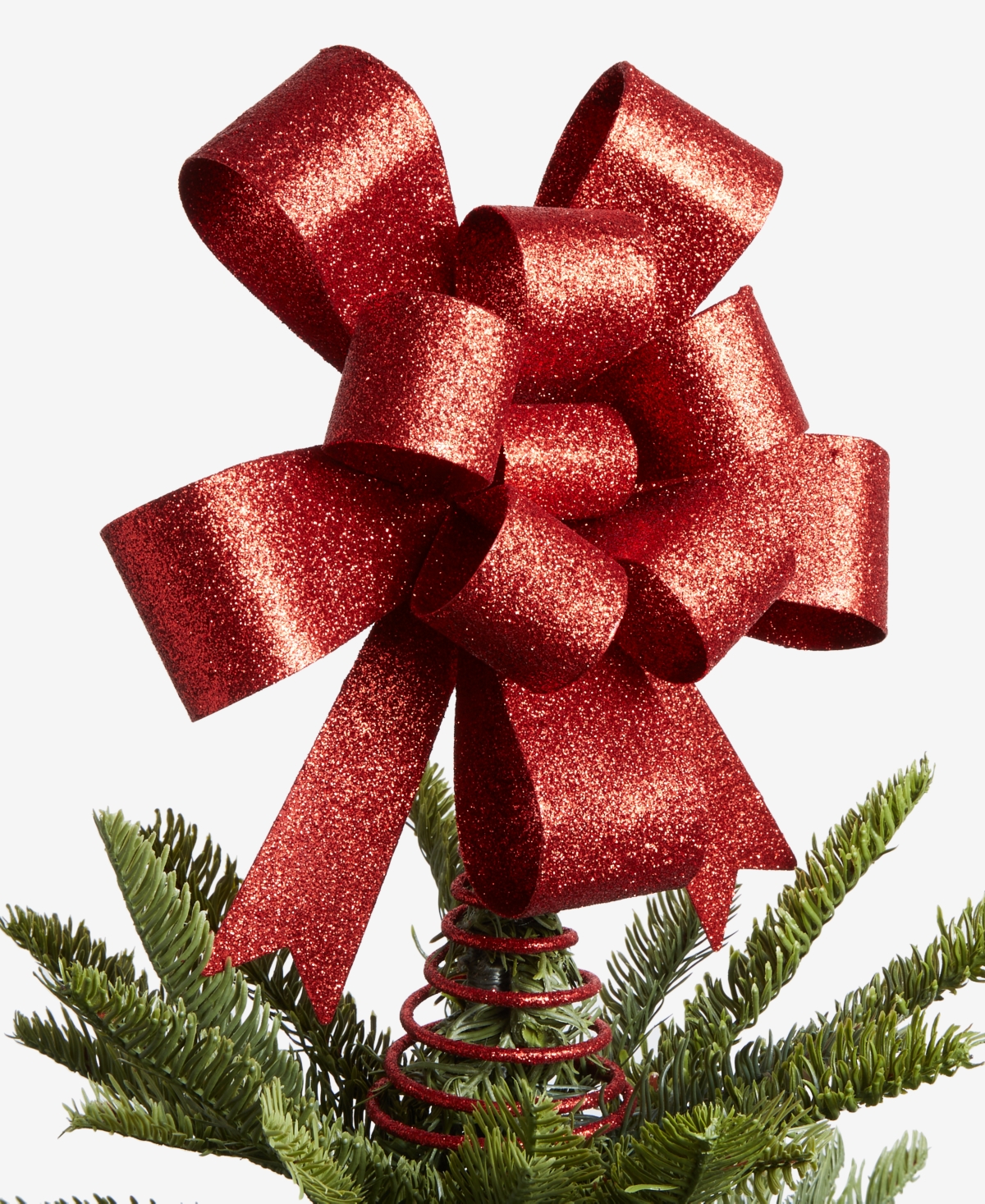 Holiday Lane Heritage Red Glitter Gift Bow Tree Topper, Macy's Exclusive In Multi