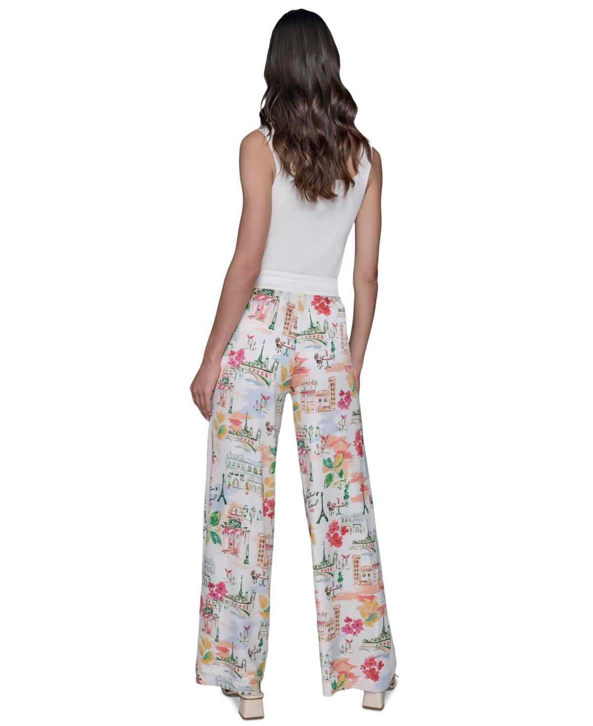 Karl Lagerfeld Womens Printed Pull On Pants Xs P Xl