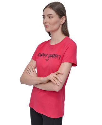 Women's Cotton-Blend Rhinestone-Logo T-Shirt