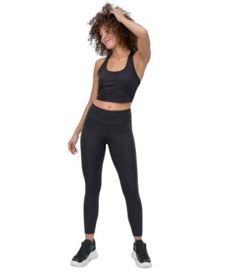 Women's Rhinestone-Logo High-Rise 7/8 Leggings