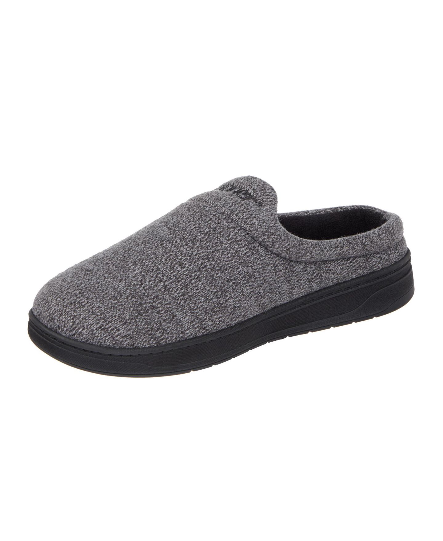 Мужские сабо Isotoner Heathered Knit Brady Clog Slippers, цвет: Чёрный — фото 5