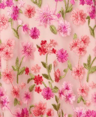 Women's Floral-Embroidered Square-Neck Dress