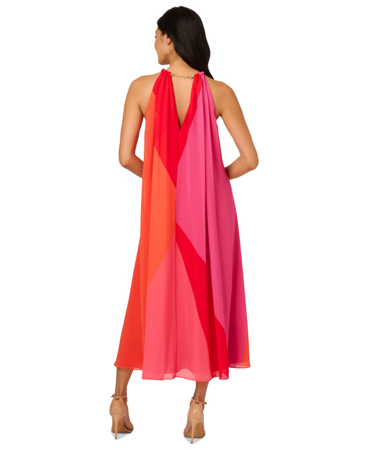 Женские платья Adrianna Papell Women's Colorblocked Halter Dress — фото 3