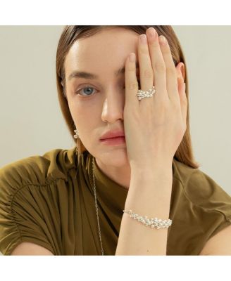 Sterling Silver  Vivienne Statement Bouquet Chain Bracelet