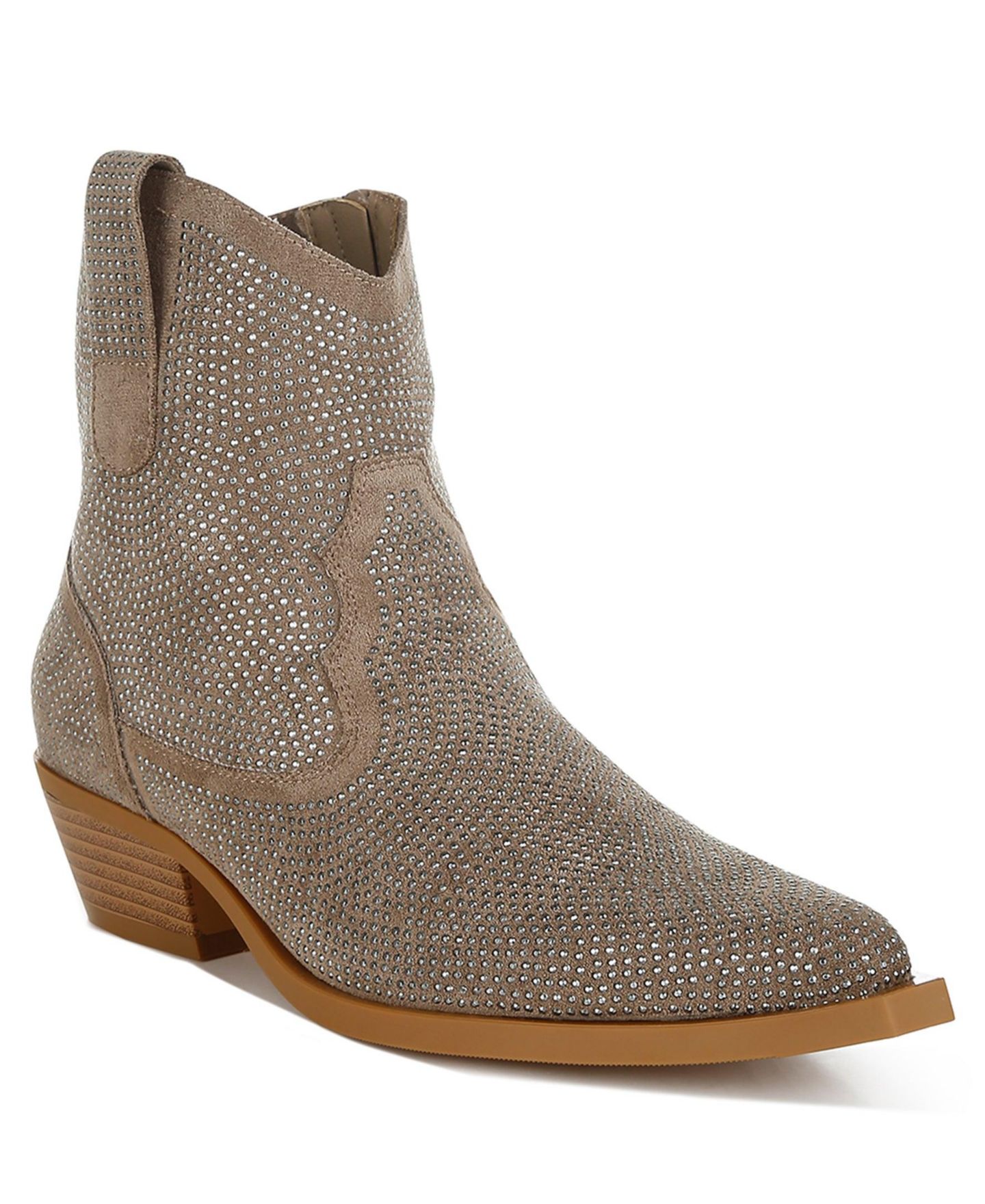Женские ботинки Rag & Co Costello Rhinestones Embellished Cowboy, цвет: Бежевый / Хаки — фото 4