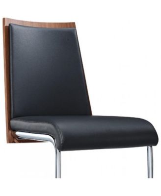 Faux Leather Dining Chairs Set of Two with Upholstered Seat for Home or Office