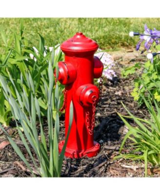 Metal Fire Hydrant Outdoor Garden Statue Decor with Red Finish