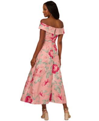 Women's Off-The-Shoulder Floral-Jacquard Dress