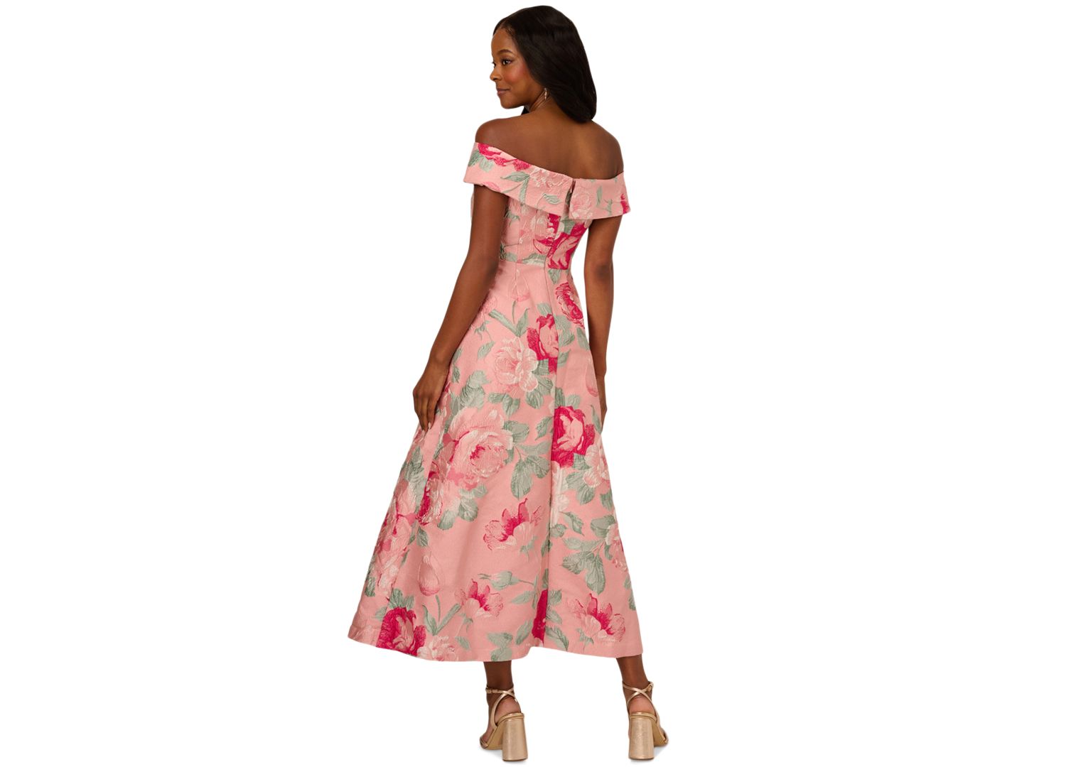 Women's Off-The-Shoulder Floral-Jacquard Dress