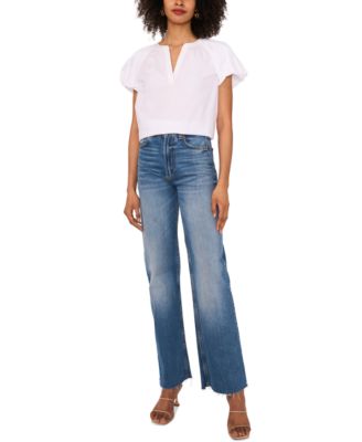 Women's Cotton Puff-Sleeve Blouse