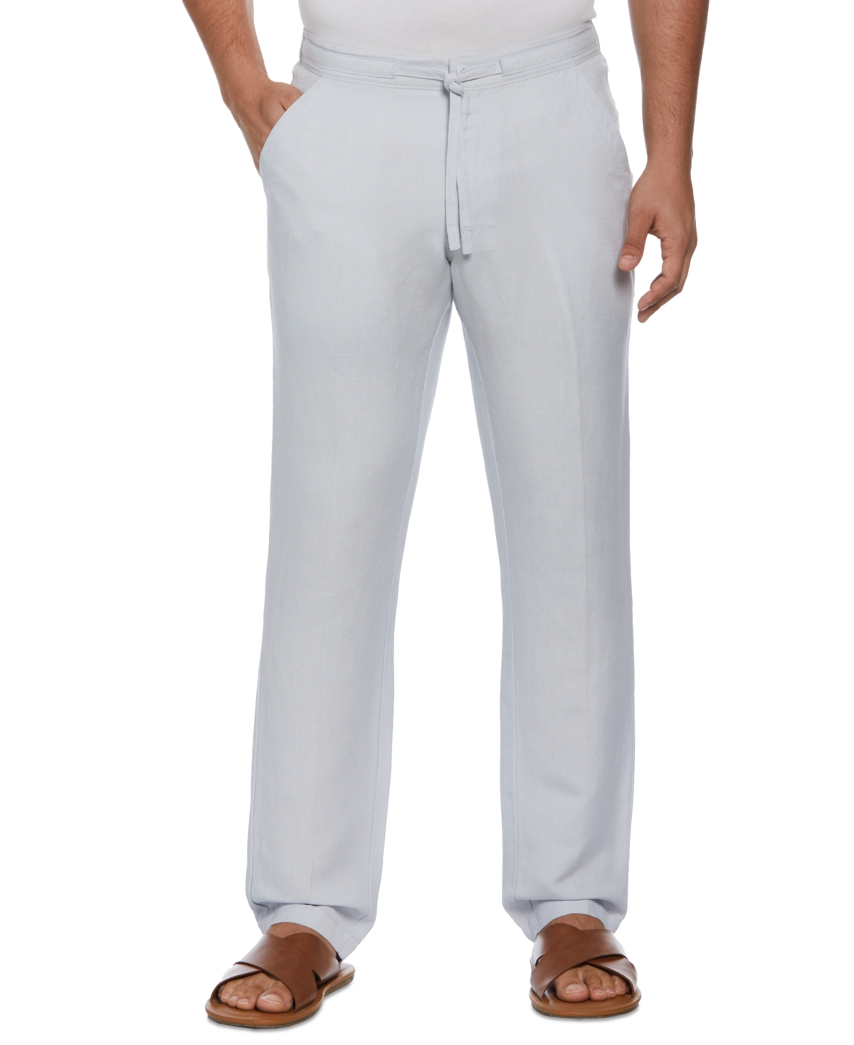Men's Linen Blend Drawstring Pant - Silver Lining