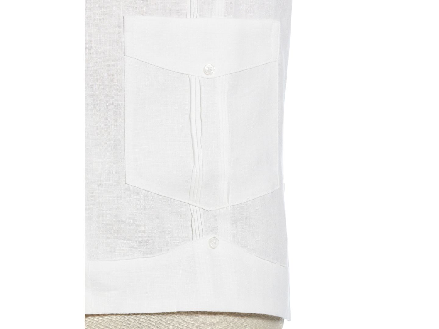 Мужская рубашка Cubavera 100% Linen Long Sleeve 4 Pocket Guayabera, цвет: Яркий белый — фото 3