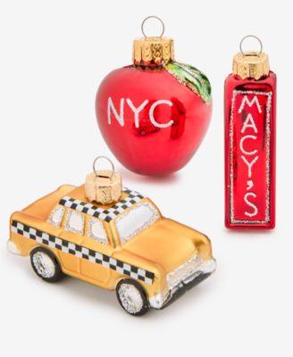 Heritage Set of 6 New York Glass Mini Ornaments, Macy's Exclusive