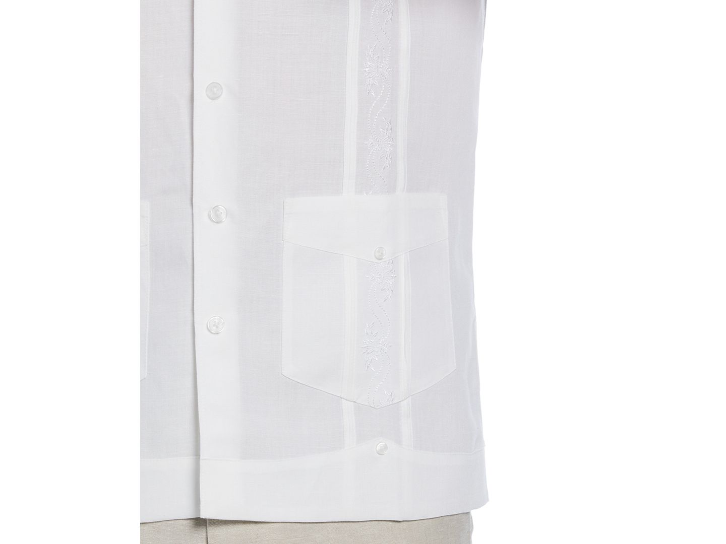 Мужская рубашка Cubavera Short-Sleeve Embroidered Guayabera, цвет: Яркий белый — фото 3